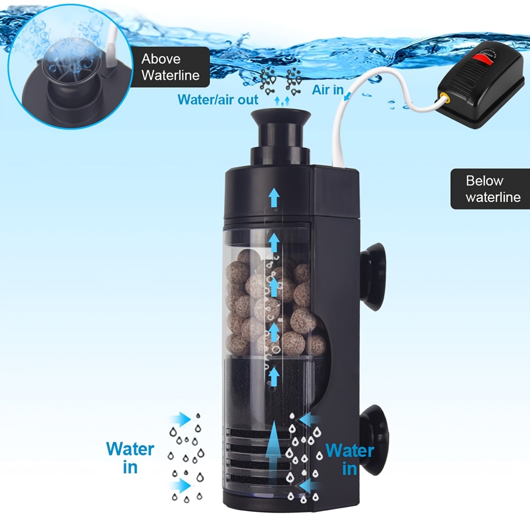 Betta Fish Tank - Kompakter, an der Wand montierter Bio-Schwammfilter